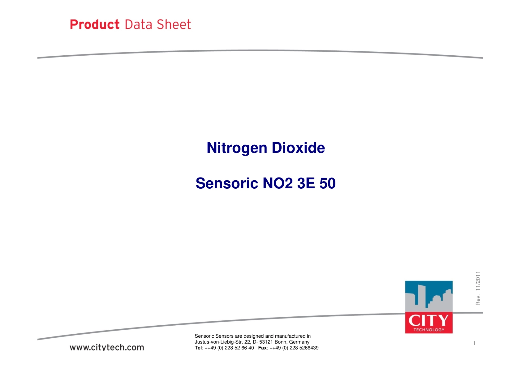 CITY-二氧化氮TechData_NO2_3E_50_rev201111说明书