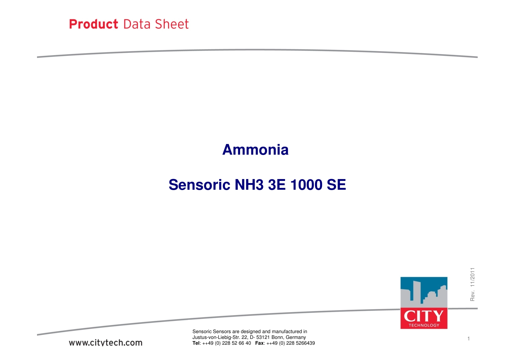 CITY-氨气TechData_NH3_3E_1000_SE_rev201111说明书