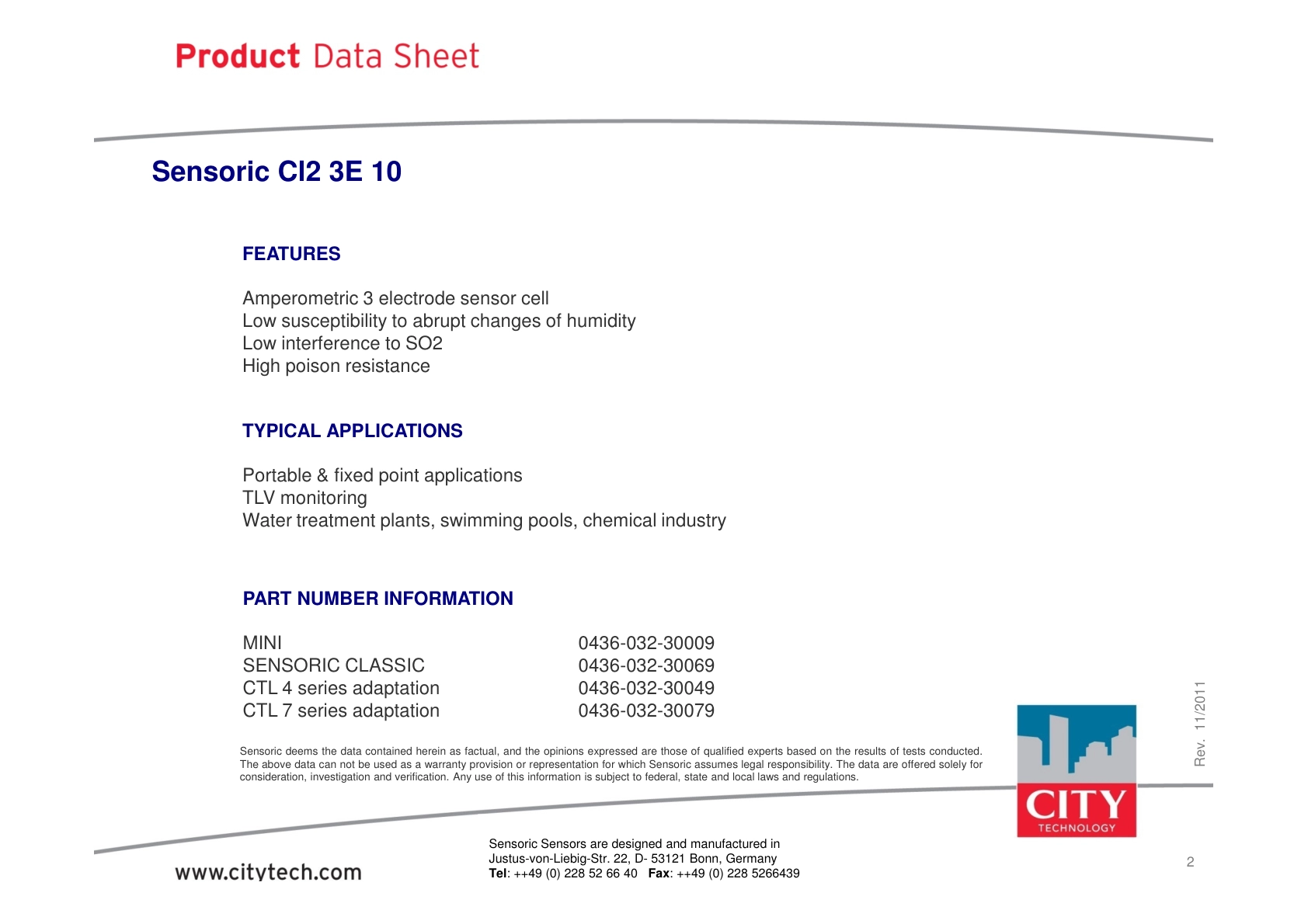 CITY-氯气TechData_Cl2_3E_10_rev201111说明书