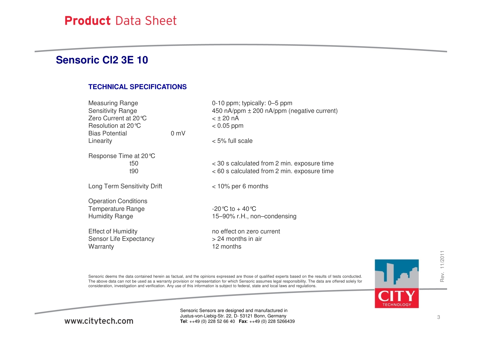 CITY-氯气TechData_Cl2_3E_10_rev201111说明书