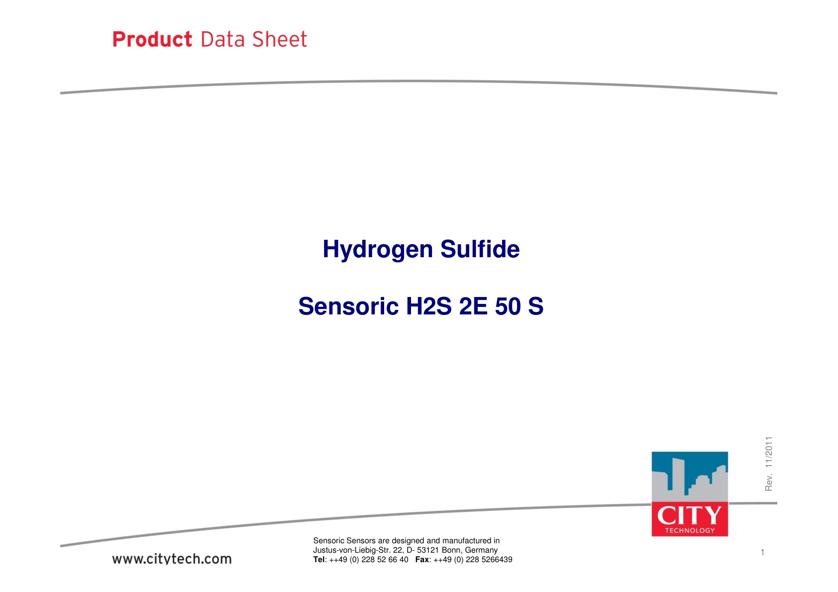 CITY-硫化氢TechData_H2S_2E_50S_rev201111说明书