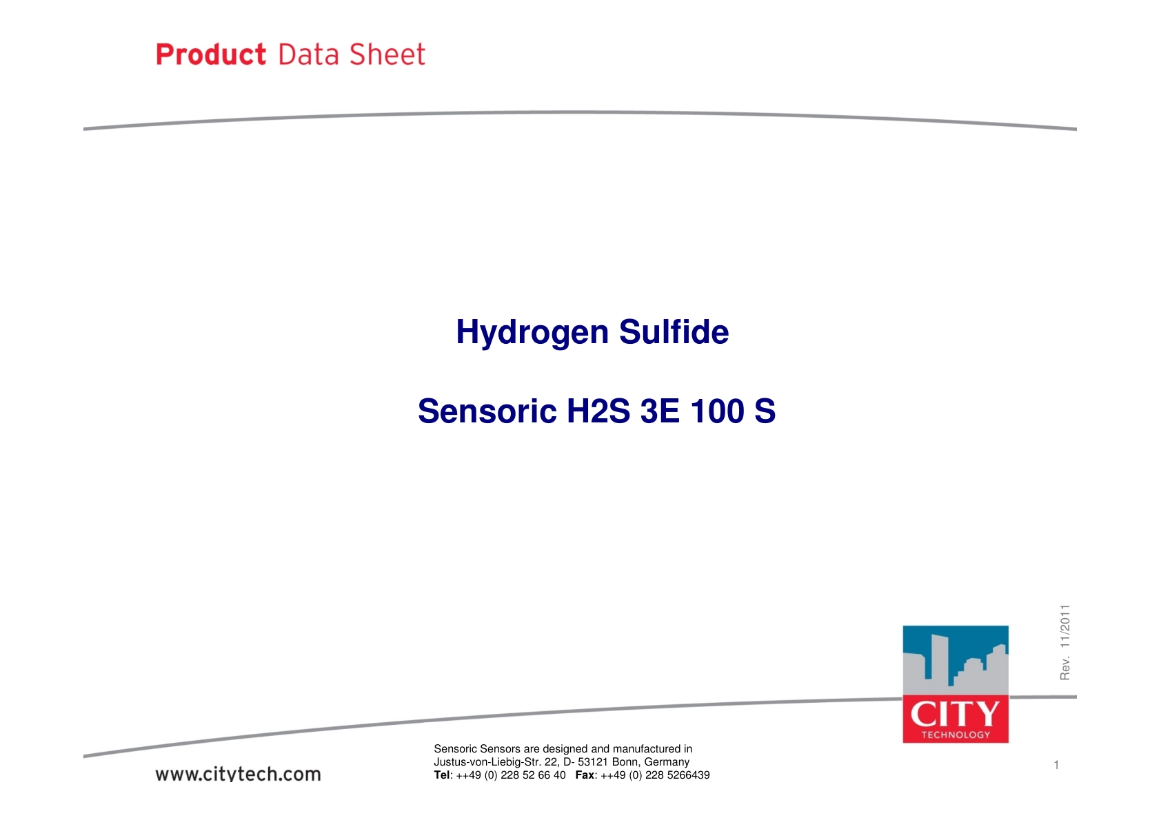 CITY-硫化氢TechData_H2S_3E_100S_rev201111说明书