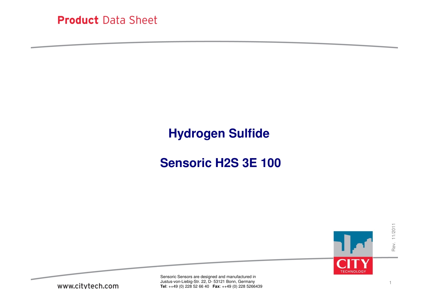 CITY-硫化氢TechData_H2S_3E_100_rev201111说明书