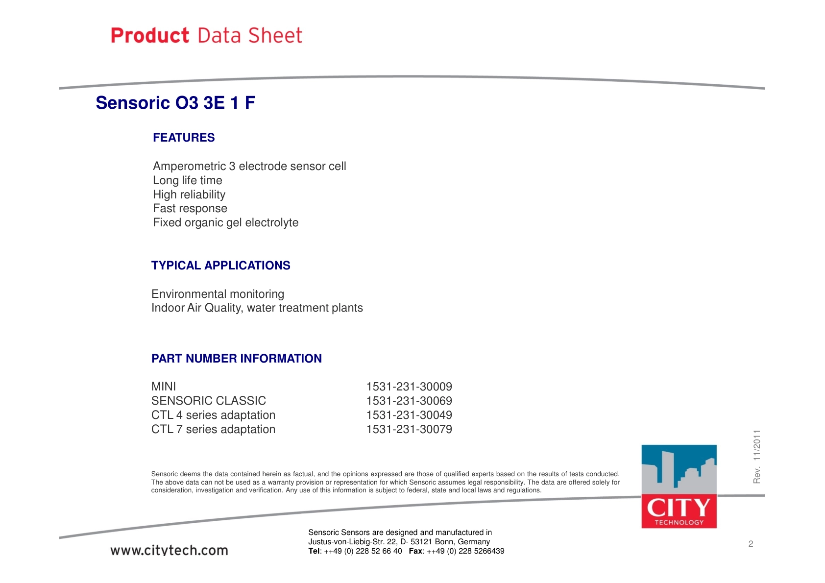 CITY-臭氧TechData_O3_3E1F_rev201111说明书